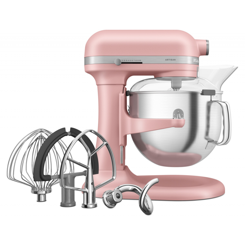 KitchenAid ARTISAN 6,6 l pastatomas plakiklis su pakeliamu dubeniu Dried Rose 5KSM70SHXEDR