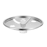 Externally adjustable slicing disc with integrated wiper