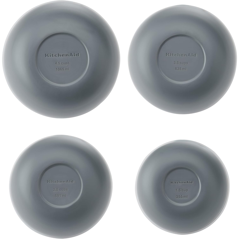 KitchenAid 4-daļīgu ēdienu sagatavošanas bļodu komplekts ar vākiem