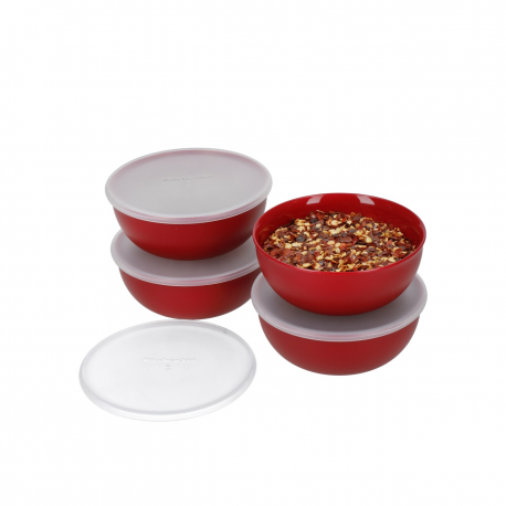 KitchenAid 4-teiliges Pinch-Schüsseln-Set mit Deckel, Empire Red