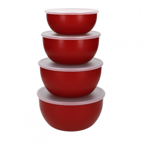 KitchenAid 4-teiliges Schüsselset mit Deckeln, Empire Red