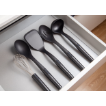 KitchenAid 6 dalių indų rinkinys ir keraminis laikiklis, Onyx Black