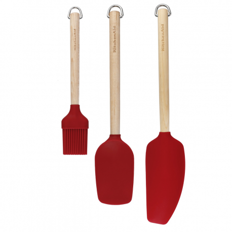 KitchenAid 3-daļīgs cepšanas komplekts, bērzkoka Empire Red