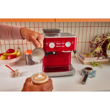 Semi Automatic Espresso Machine with Burr Grinder, Candy Apple