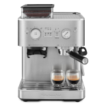 Semi Automatic Espresso Machine with Burr Grinder, Stainless Steel