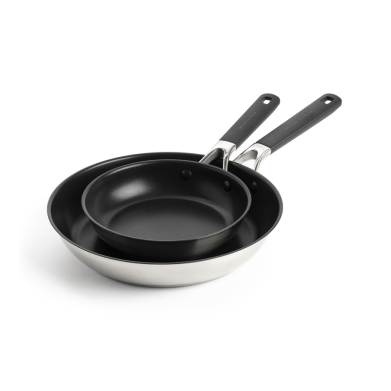 KitchenAid Classic -ruostumattomasta teräksestä valmistettu 2 pannun setti 20cm / 28 cm