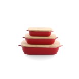 KitchenAid keraamiline ahjuvorm kaanega, keskmine, 1.9L, Empire Red-st