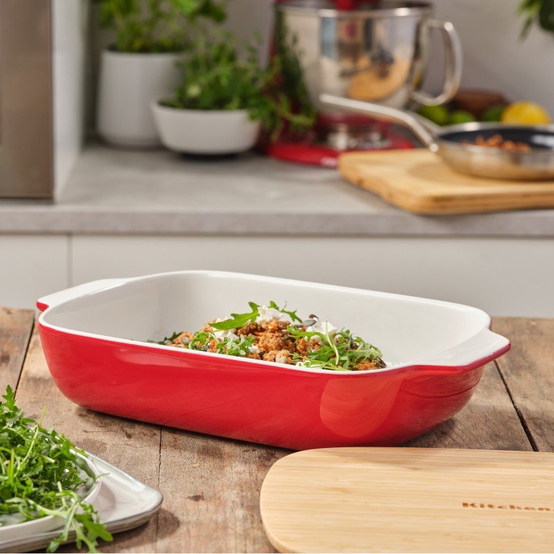 KitchenAid lielais cepšanas trauks ar vāku, 3.8L, Empire Red