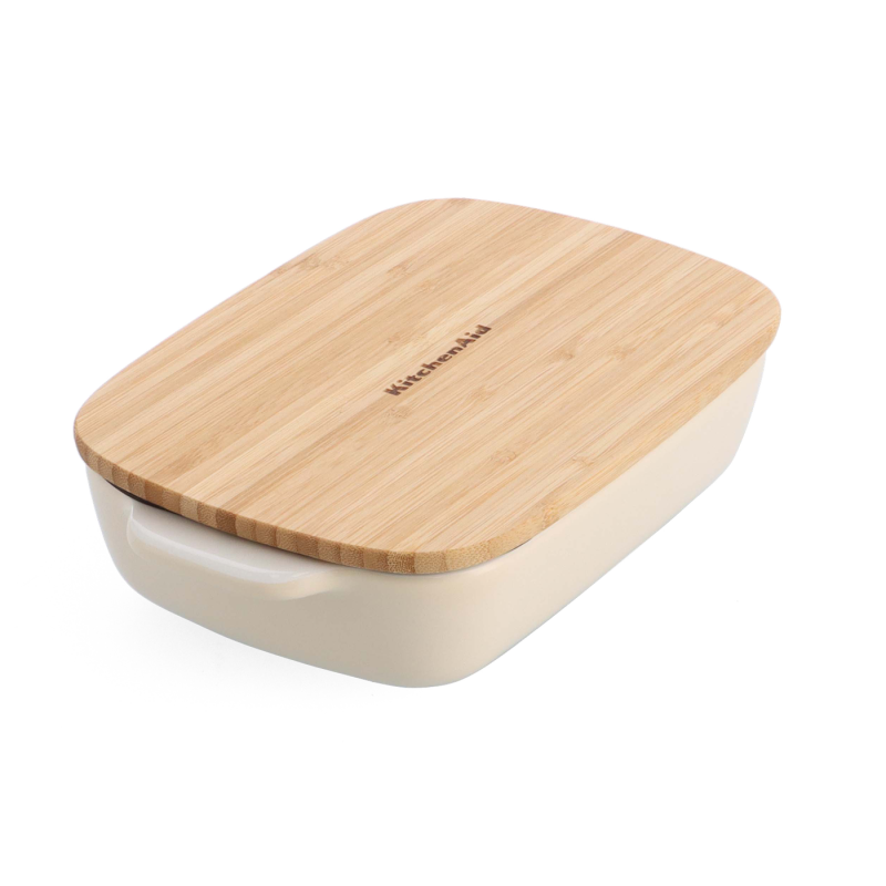 KitchenAid Kleine Auflaufform mit Deckel, 0.9L, Almond Cream