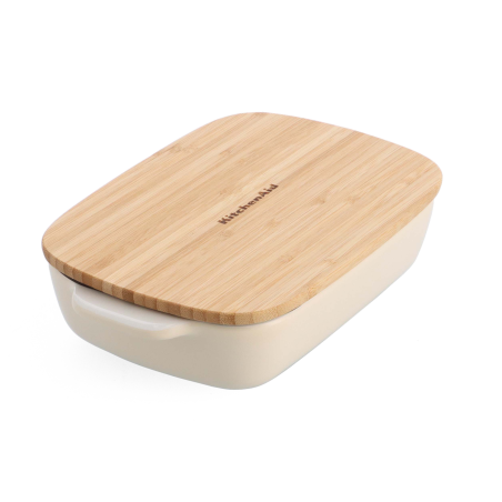 KitchenAid mazais cepšanas trauks ar vāku, 0.9L, Almond Cream