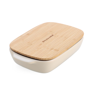 KitchenAidin keskikokoinen leivinpannu kannella, 1.9L, Almond Cream