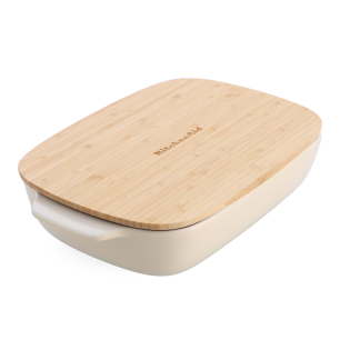 KitchenAidin suuri leivinpannu kannella, 3.8L, Almond Cream