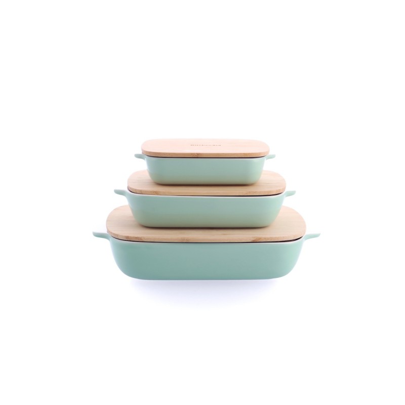 KitchenAid keraamiline ahjuvorm kaanega, väike, 0.9L, Pistachio