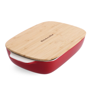 KitchenAid lielais cepšanas trauks ar vāku, 3.8L, Empire Red