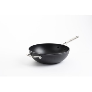 KitchenAidin taottu karkaistu alumiininen WOK paistinpannu 30 cm