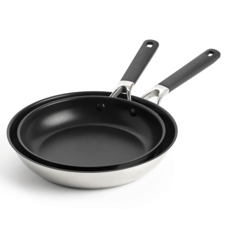 KitchenAid Classic Stainless Steel - 2 OpenFrypan Set 24cm / 28 cm