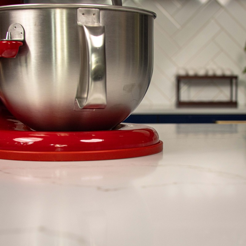 Mixermate™ rutschfeste Silikonmatte für Küchenmaschinen mit Hubschüssel rot