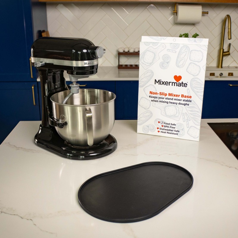 Mixermate™ rutschfeste Silikonmatte für Küchenmaschinen mit Hubschüssel schwarz