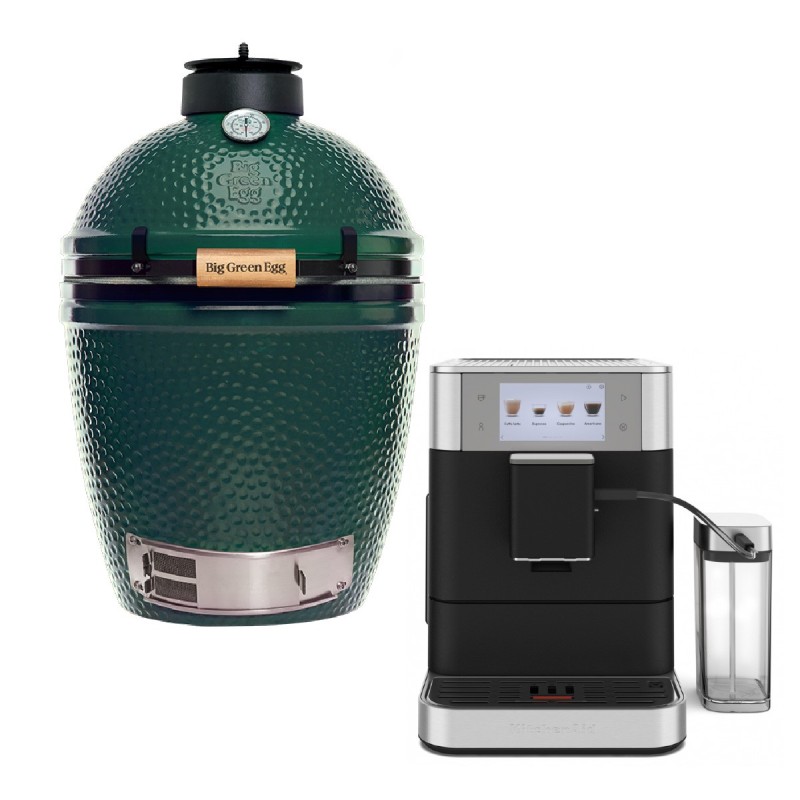 Big Green Egg M Starter-Set + Vollautomatische Espressomaschine KF8