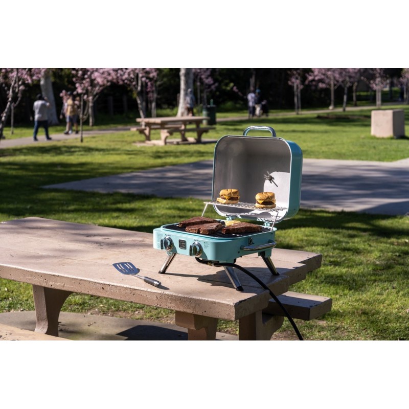 Kenmore Retro 2-Põletiga Kaasaskantav Gaasigrill – Turquoise