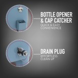 Permasteel 75L Terrassenkühler mit Rollen, Turquoise