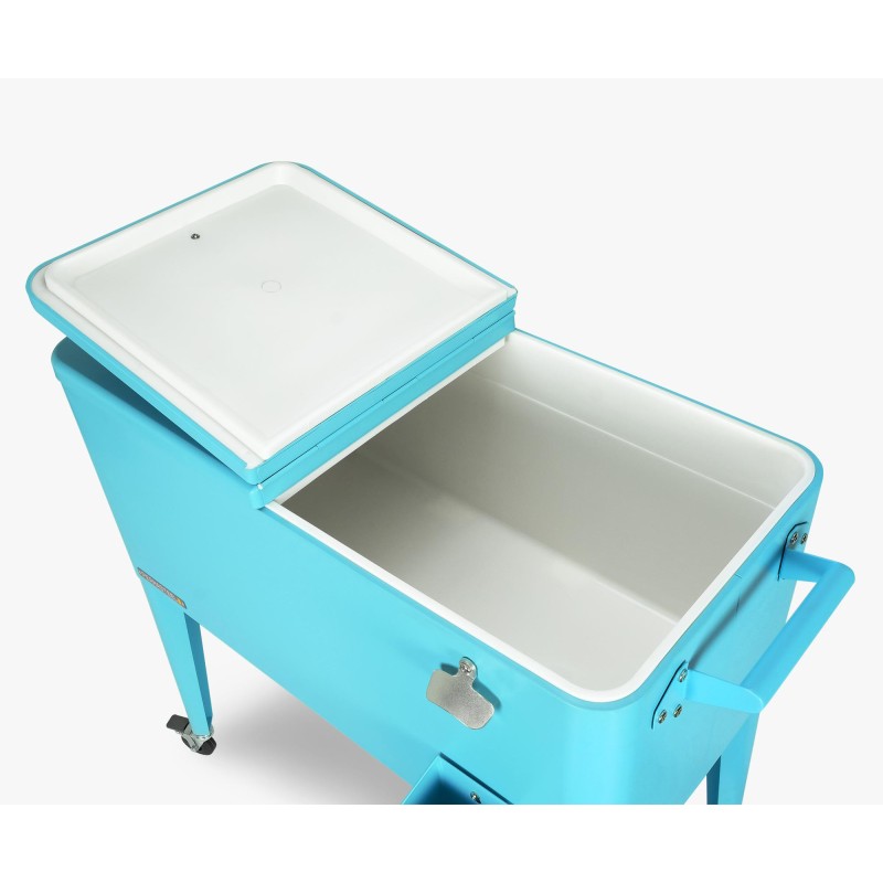 Permasteel 75L terassijäähdytin pyörillä, Turquoise