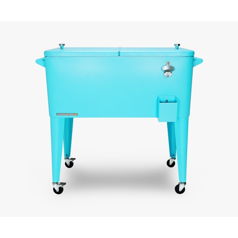Permasteel 75L Terrassenkühler mit Rollen, Turquoise