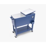Permasteel 75L Terrassenkühler mit herausnehmbarem Behälter und Rollen, Azure Blue