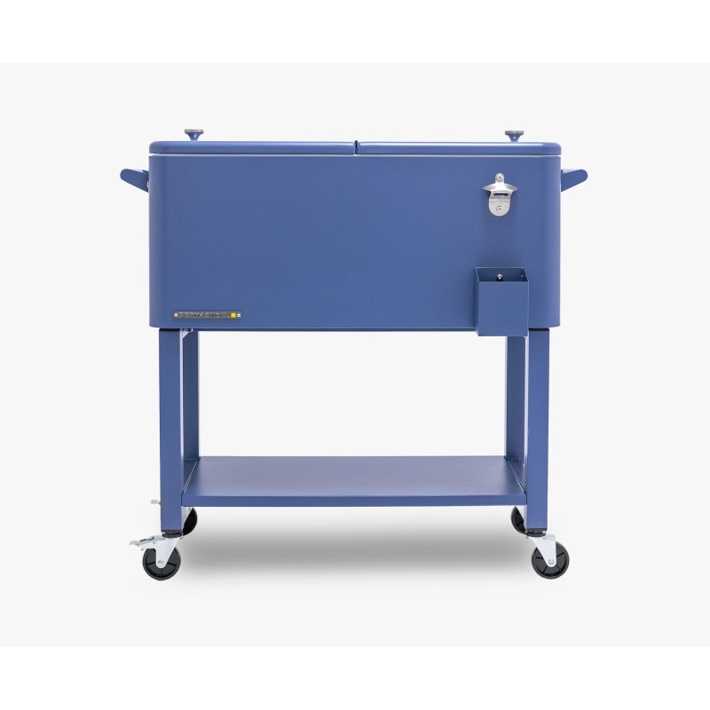 Permasteel 75L Terrassenkühler mit herausnehmbarem Behälter und Rollen, Azure Blue
