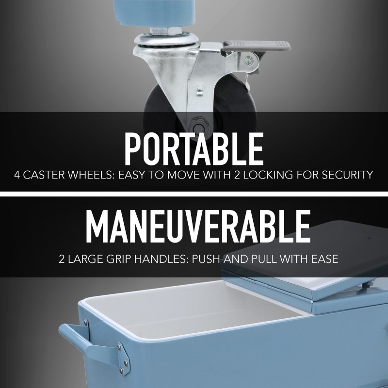 Permasteel 75L Rolling Patio Cooler with Wheels