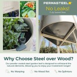 Permasteel Hochbeet für komfortables Gärtnern zu Hause, Ivory