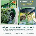 Permasteel Hochbeet für komfortables Gärtnern zu Hause, Olive