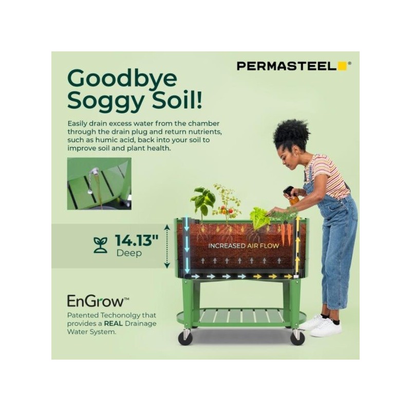 Приподнятая садовая грядка Permasteel, Olive