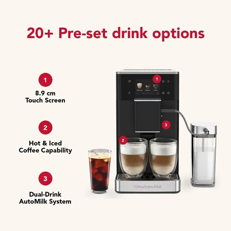 KitchenAid KF4 Espresso Machine with Iced Coffee, 5KES8454EBM