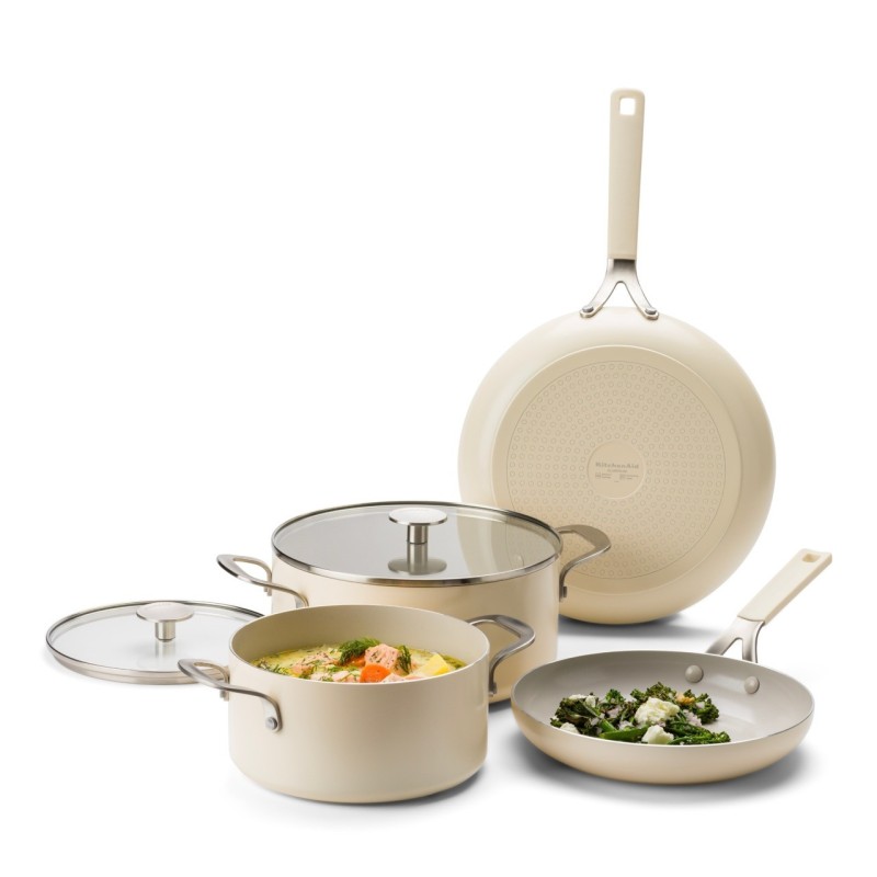 KitchenAid keraamilise 4-osaline keedunõude komplekt| Nakkevaba