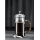 Bodum Chambord with Walnut Handle, Stainless Steel 1.0l